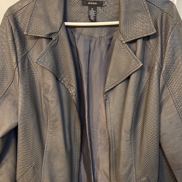 Alfani Women's Charcoal Leather Jacket - Picture 5 of 8